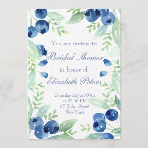 Invitación Boda Rústico de Blueberry mitad verano Ducha nupci