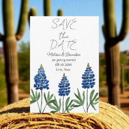Invitación Boda Rústico de Bluebonnets Blue Floral Texas