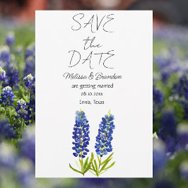 Invitación Boda Rústico de Bluebonnets Blue Floral Texas