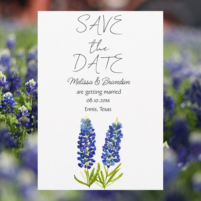 Invitación Boda Rústico de Bluebonnets Blue Floral Texas (Subido por el creador)
