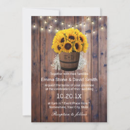 Invitación Boda Rústico de cadenas de cañón de vino de giraso