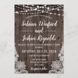 Invitación Boda Rústico de cadenas de madera de campo
