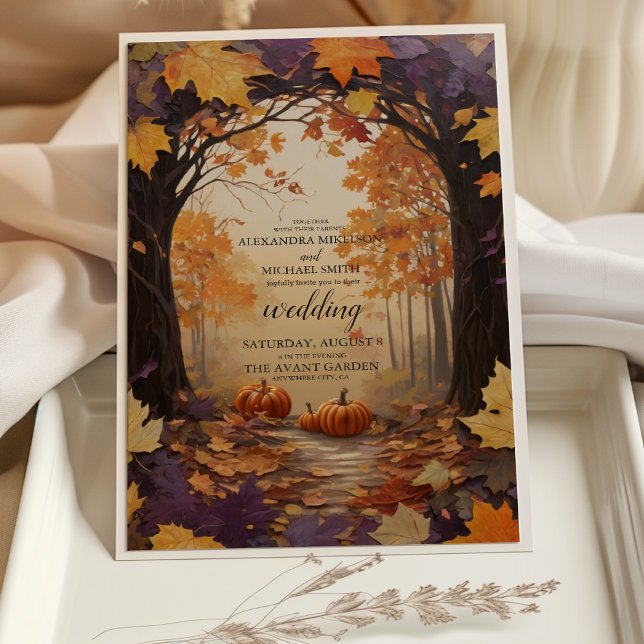 Invitación Boda Rústico de Calabaza Floral Caída (Subido por el creador)