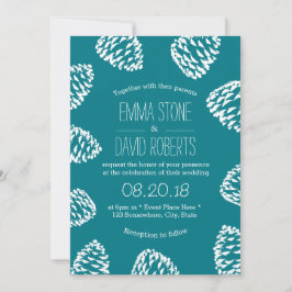 Invitación Boda Rústico de Cones de Pino Forestal