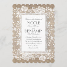 Boda Rústico de encaje floral blanco