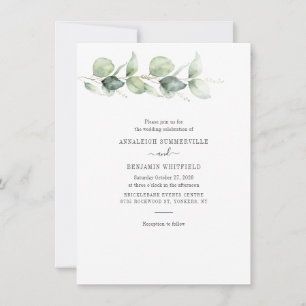 Invitación Boda rústico de eucaliptos botánicos