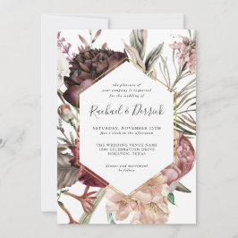 Invitación Boda Rústico de Fantasía Floral de Boho