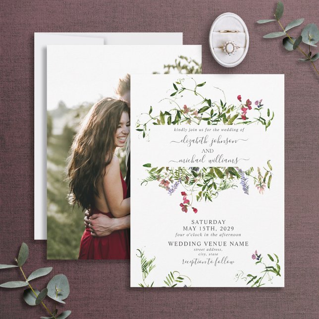 Invitación Boda Rústico de Flor Silvestre Botánica de Fotos F (Subido por el creador)