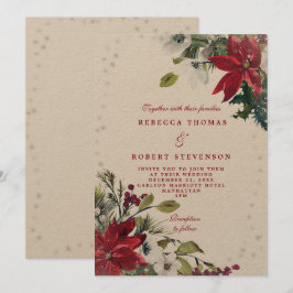 Invitación boda rústico de flores de invierno moderno