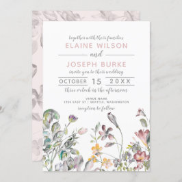 Invitación Boda Rústico de Flores Silvestres