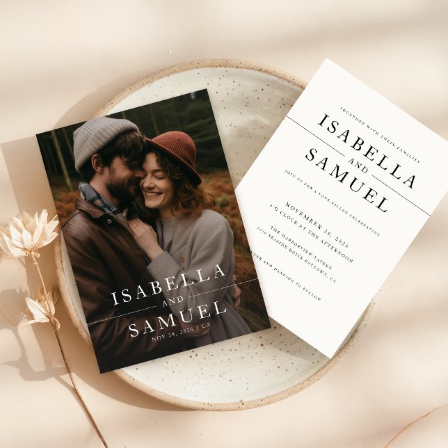 Invitación Boda Rústico De Fotografía En Blanco Y Negro (Subido por el creador)