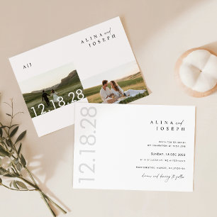 Invitación Boda Rústico de fotos en blanco y negro