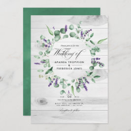 Invitación Boda rústico de granero de Eucalyptus Lavender