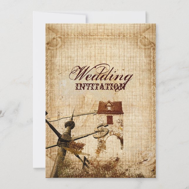 Invitación boda rústico de granjas de campo del oeste (Anverso)