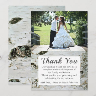Invitación Boda Rústico de la Barquilla Birch Foto Gracias Ca