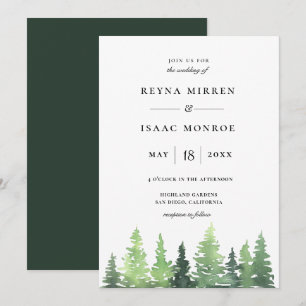 Invitación Boda Rústico de la escena forestal de Woodland
