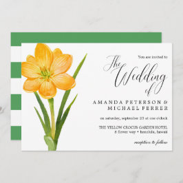 Invitación Boda rústico de la flor amarilla Crocus de moda