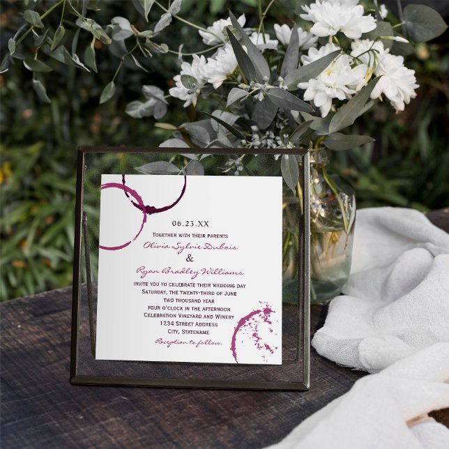 Invitación Boda Rústico de la Fuente de Vino de Borgoña (Subido por el creador)