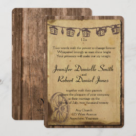 Invitación Boda Rústico de la Linterna de Madera de Barn