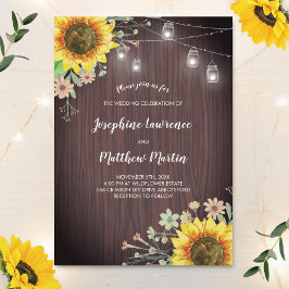 Invitación Boda Rústico De La Luz De La Madera Del Sol