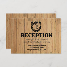 Invitación Boda Rústico de la Madera del Caballo de la Recepc