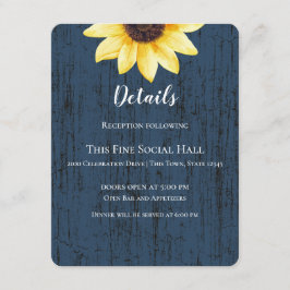 Invitación Boda Rústico de la Marina Azul Girasol y enciende