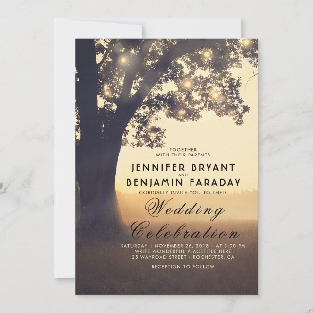 Invitación Boda Rústico de la Semana del Sol (Anverso)