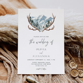 Invitación Boda Rústico de las Montañas Antlers