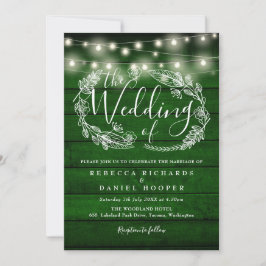 Invitación Boda Rústico De Leña De Madera Verde