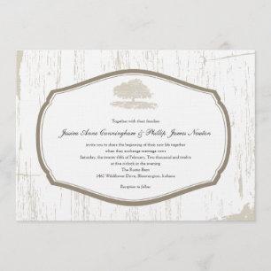 Invitación Boda Rústico de los establos de roble