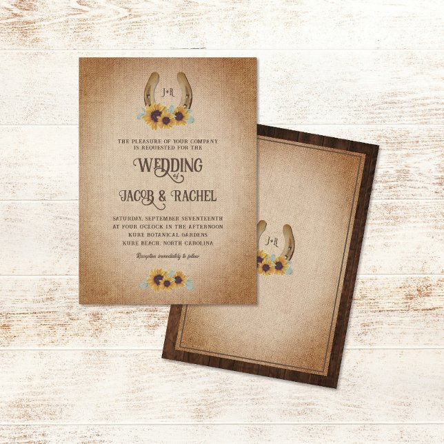 Invitación Boda Rústico de los girasoles del herradura occide (Subido por el creador)