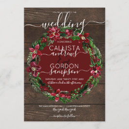 Invitación Boda Rústico de Madera de Madera de Floral del Hol