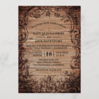 Boda Rústico de madera grabada de época