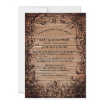 Boda Rústico de madera grabada de época