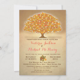 Invitación Boda rústico de otoño con luces de trineo