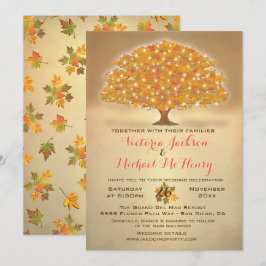 Invitación Boda rústico de otoño con luces de trineo