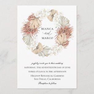 Invitación Boda Rústico de Palm Wreath