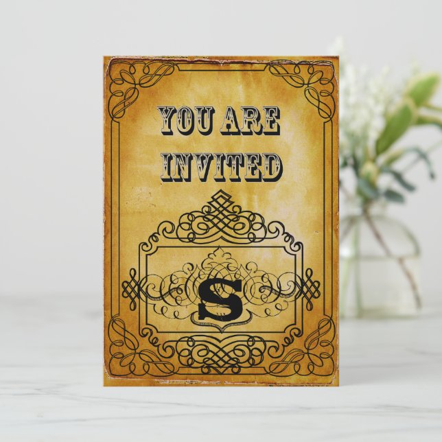 Invitación Boda Rústico de Papel Kraft Brown (Anverso de pie)