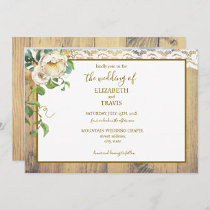 Invitación Boda Rústico de Pino con Honor