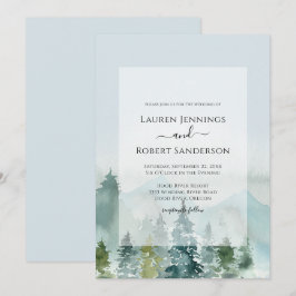 Invitación Boda Rústico De Pinos De Montaña