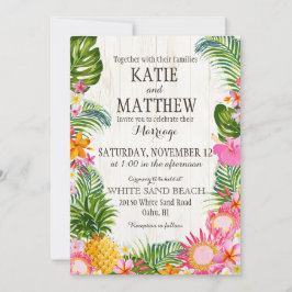 Invitación Boda Rústico de Playa Luau Hawaiian