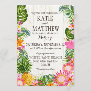 Invitación Boda Rústico de Playa Luau Hawaiian