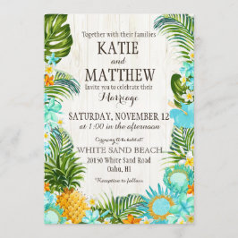 Invitación Boda Rústico de Playa Luau Hawaiian