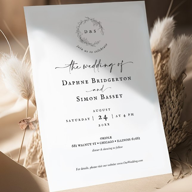 Invitación Boda rústico de simple elegancia en monograma (Subido por el creador)