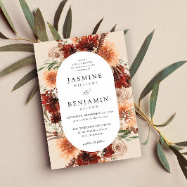 Invitación Boda Rústico de Tierra y Champagne Florals - Beige