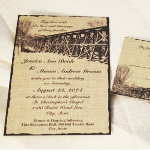Invitación Boda Rústico de Trestle de Tren