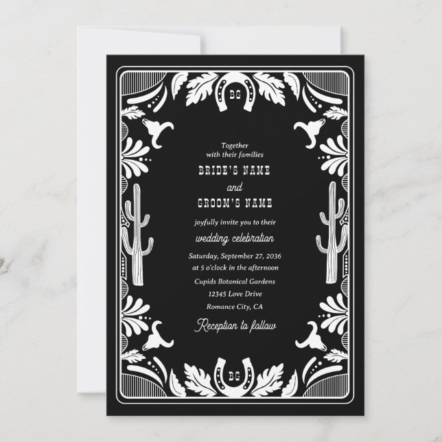 Invitación Boda rústico de vaqueros de países occidentales (Anverso)