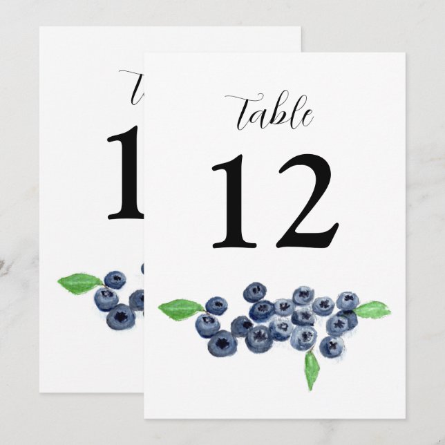 Invitación Boda Rústico de Verano de Frutas de Blueberries (Anverso / Reverso)
