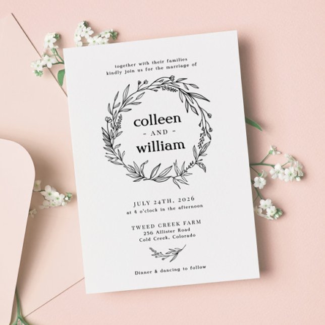 Invitación Boda Rústico de Wildflower Wreath (Subido por el creador)