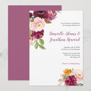 Invitación Boda Rústico del Azafrán Amarillo de Borgoña